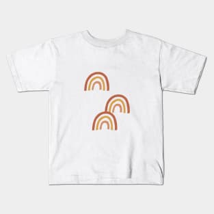 Boho Rainbows on Taupe Kids T-Shirt